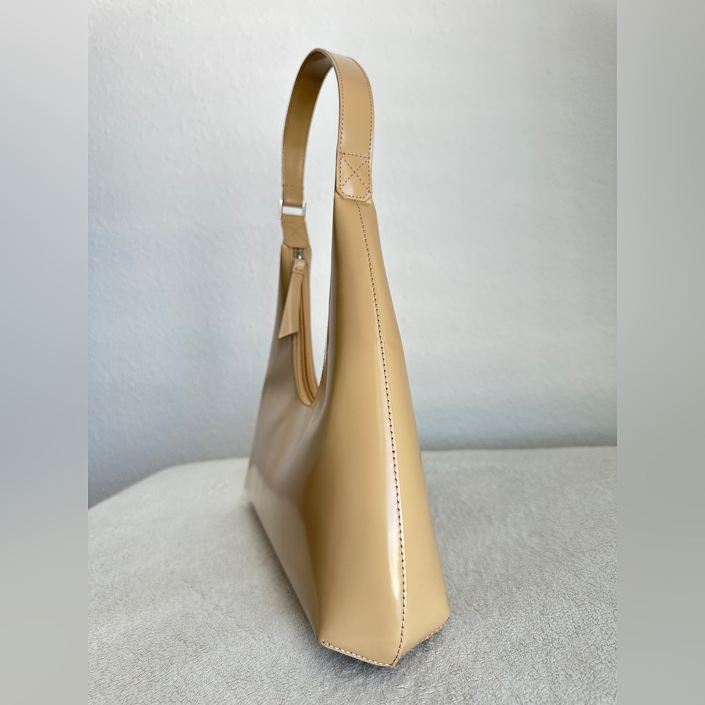 BY FAR Amber Kraft Beige Nude Semi-patent Leather Shoulder‎ Bag Purse NWOT - Picture 5 of 17